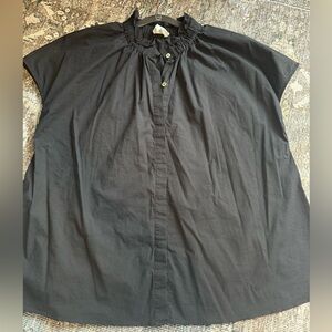 Tuckernuck Black Ruffle Collar Top